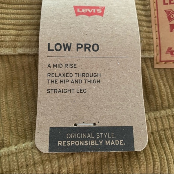 Levi’s Low Pro Mid Rise Straight Leg Corduroy Pants Tan Womens 31x30 - Picture 10 of 12
